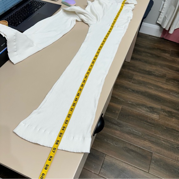 Free People Beach Jumpsuit Ribbed Racerback Cutout Sides Size S Wide Leg Beachy - Picture 6 of 10